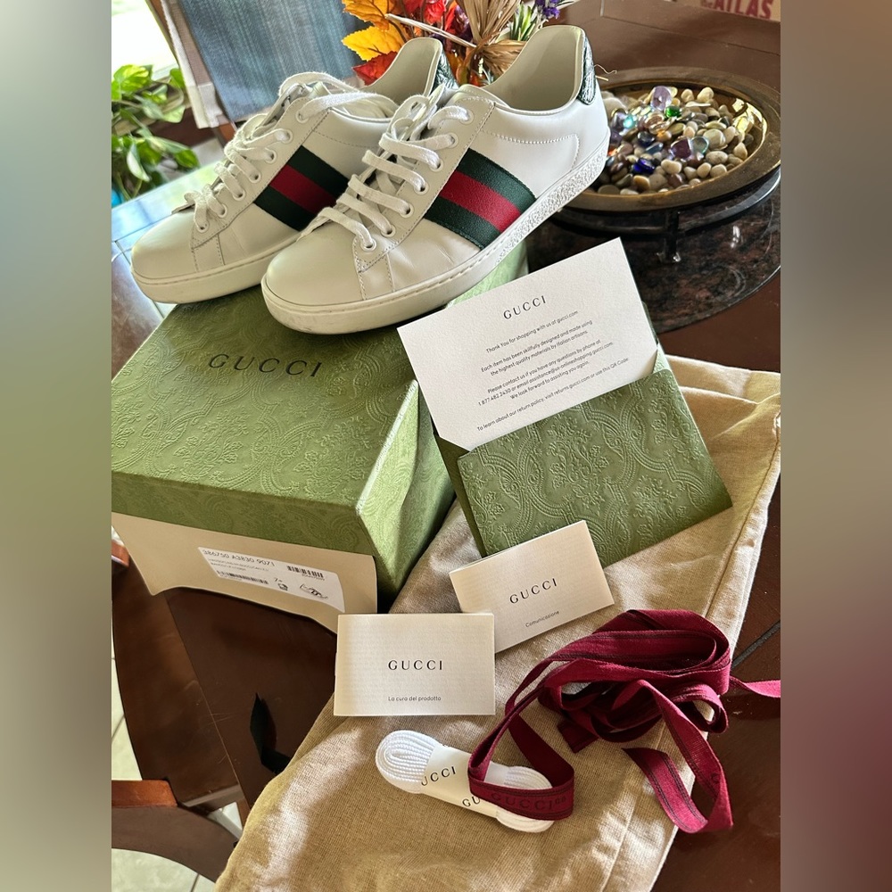 Authentic MEN'S GUCCI ACE SNEAKER WITH WEB
